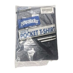 Vintage‎ Roebucks Pocket T-Shirt NEW OLD STOCK NOS XXL Black